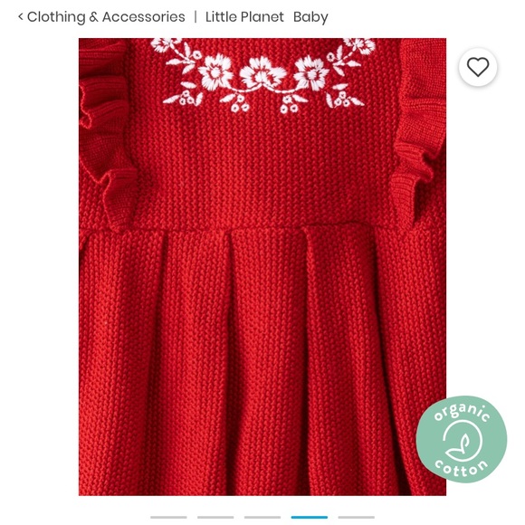 LIKE NEW Little Planet by Carters baby girl 100% organic cotton sweater dress 9M - Picture 8 of 9
